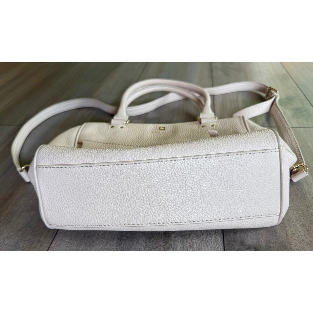 Kate Spade Grant Park Pebble Leather Handbag Satchel Purse Crossbody Blush Beige - Picture 4 of 10
